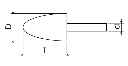 O号軸付(砲弾形)D×T×d