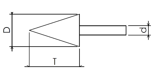 F号軸付(円錐形)1/D×T×d