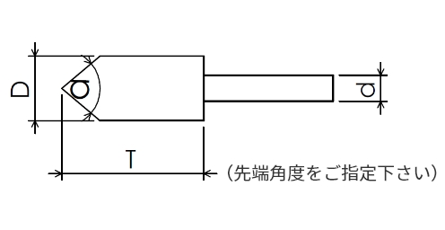 G号軸付(尖頭形)D×T×d （G=α）